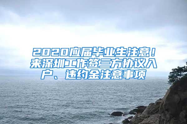 2020應(yīng)屆畢業(yè)生注意！來深圳工作簽三方協(xié)議入戶、違約金注意事項(xiàng)