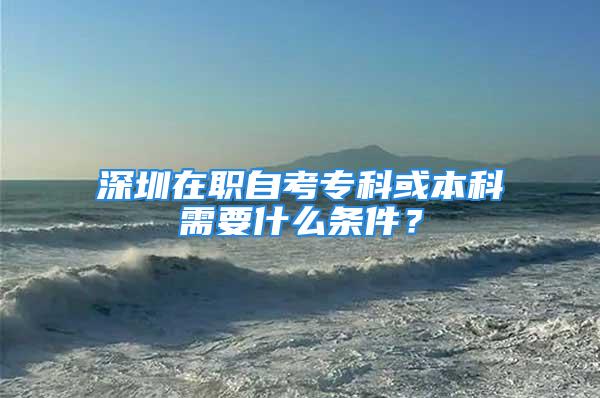 深圳在職自考?？苹虮究菩枰裁礂l件？