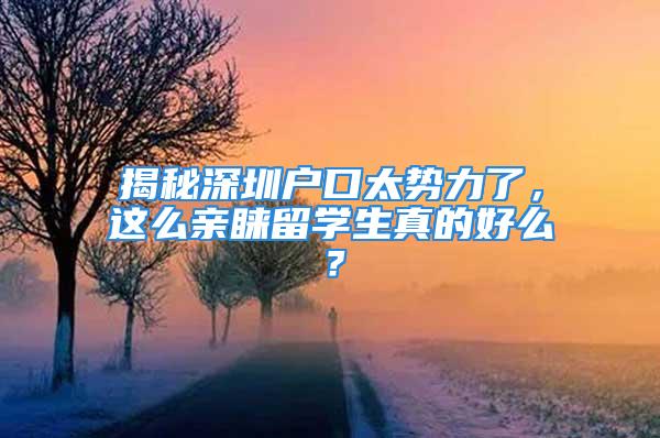 揭秘深圳戶口太勢力了，這么親睞留學(xué)生真的好么？