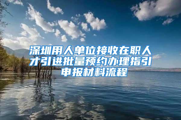 深圳用人單位接收在職人才引進(jìn)批量預(yù)約辦理指引 申報(bào)材料流程