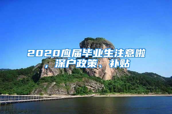 2020應(yīng)屆畢業(yè)生注意啦，深戶政策、補貼