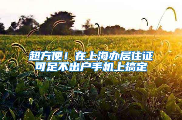 超方便！在上海辦居住證可足不出戶手機上搞定