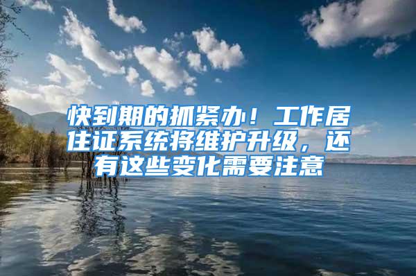 快到期的抓緊辦！工作居住證系統(tǒng)將維護(hù)升級，還有這些變化需要注意