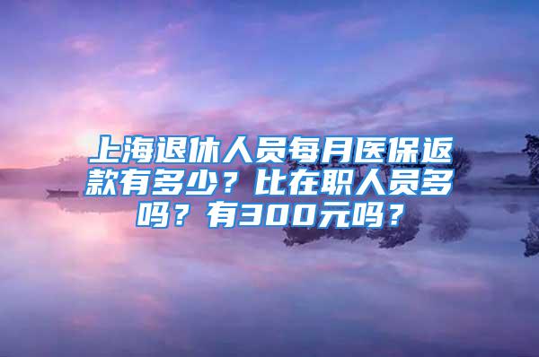 上海退休人員每月醫(yī)保返款有多少？比在職人員多嗎？有300元嗎？