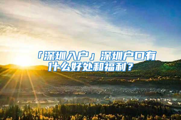 「深圳入戶」深圳戶口有什么好處和福利？