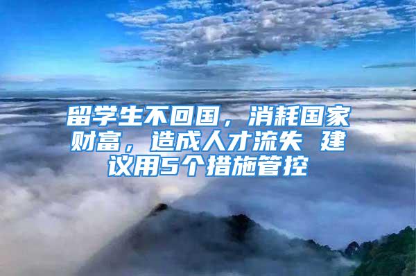 留學(xué)生不回國，消耗國家財富，造成人才流失 建議用5個措施管控