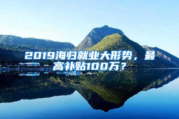 2019海歸就業(yè)大形勢，最高補貼100萬？