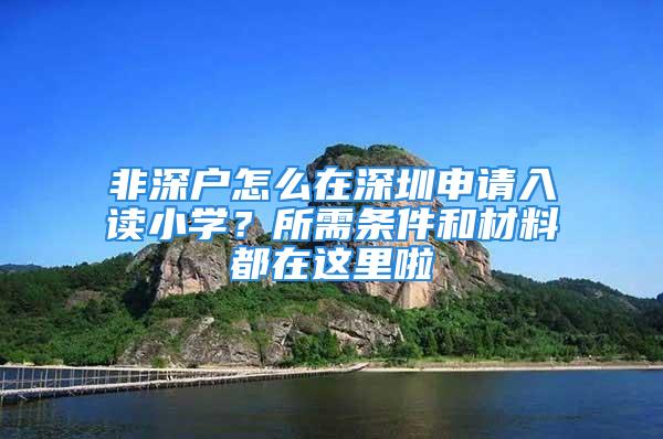 非深戶怎么在深圳申請入讀小學(xué)？所需條件和材料都在這里啦