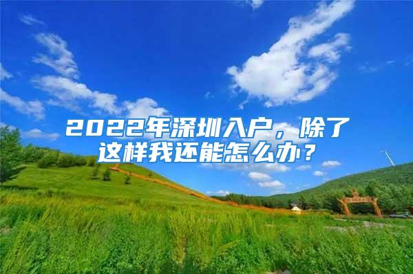 2022年深圳入戶，除了這樣我還能怎么辦？