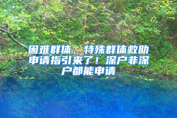 困難群體、特殊群體救助申請(qǐng)指引來了！深戶非深戶都能申請(qǐng)