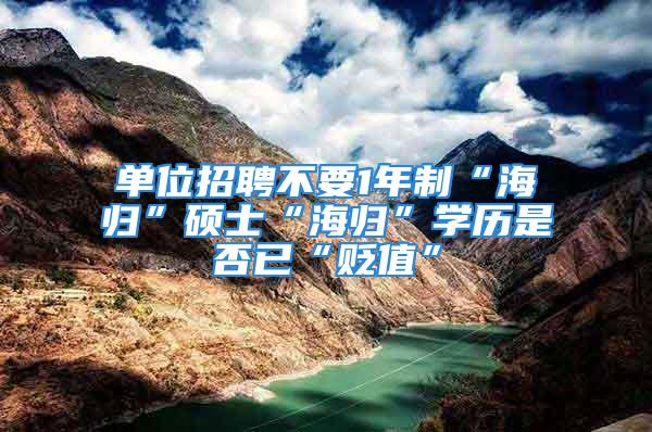 單位招聘不要1年制“海歸”碩士“海歸”學(xué)歷是否已“貶值”