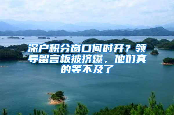 深戶積分窗口何時開？領(lǐng)導(dǎo)留言板被擠爆，他們真的等不及了