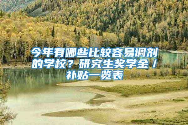 今年有哪些比較容易調劑的學校？研究生獎學金／補貼一覽表