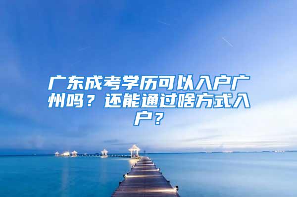 廣東成考學(xué)歷可以入戶廣州嗎？還能通過啥方式入戶？