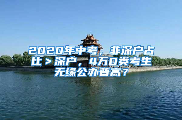 2020年中考，非深戶占比＞深戶，4萬D類考生無緣公辦普高？