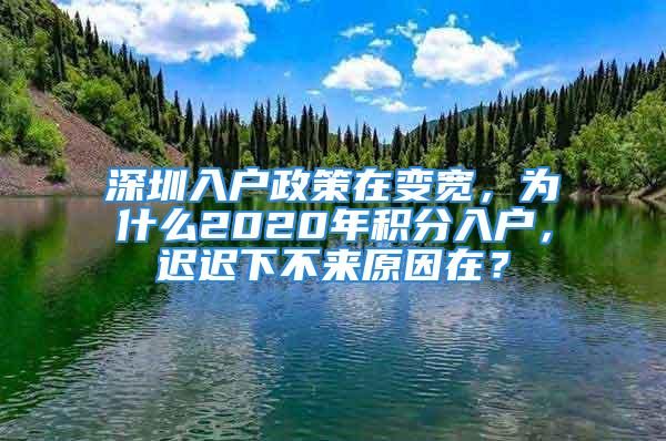 深圳入戶政策在變寬，為什么2020年積分入戶，遲遲下不來原因在？