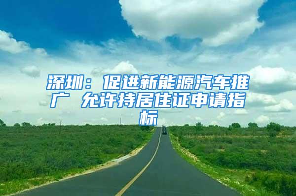 深圳：促進新能源汽車推廣 允許持居住證申請指標(biāo)