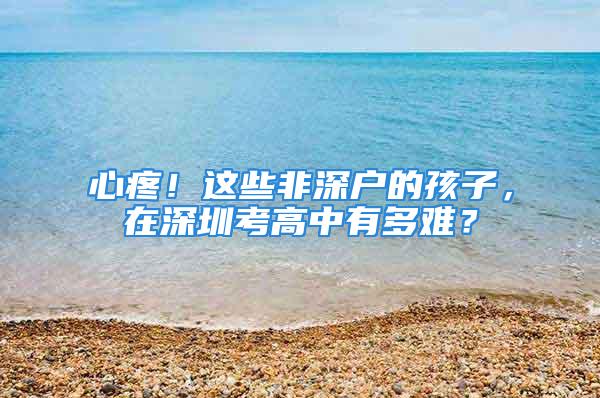 心疼！這些非深戶的孩子，在深圳考高中有多難？