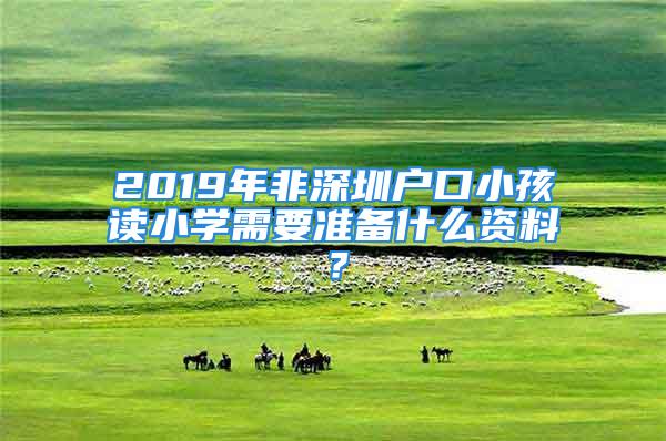 2019年非深圳戶口小孩讀小學需要準備什么資料？