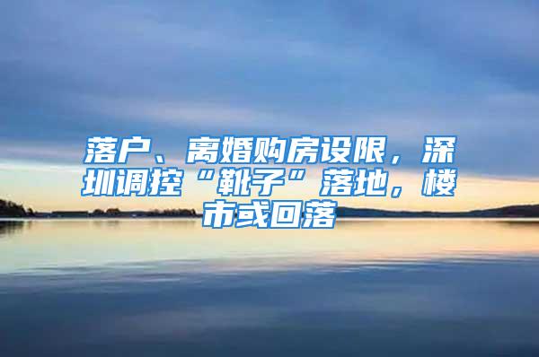 落戶、離婚購房設(shè)限，深圳調(diào)控“靴子”落地，樓市或回落