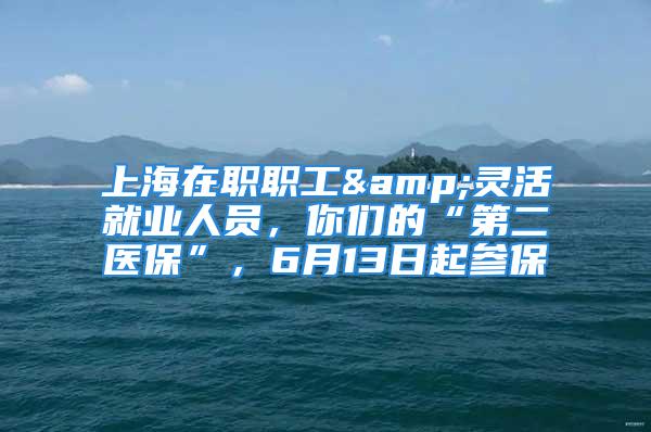 上海在職職工&靈活就業(yè)人員，你們的“第二醫(yī)?！?，6月13日起參保