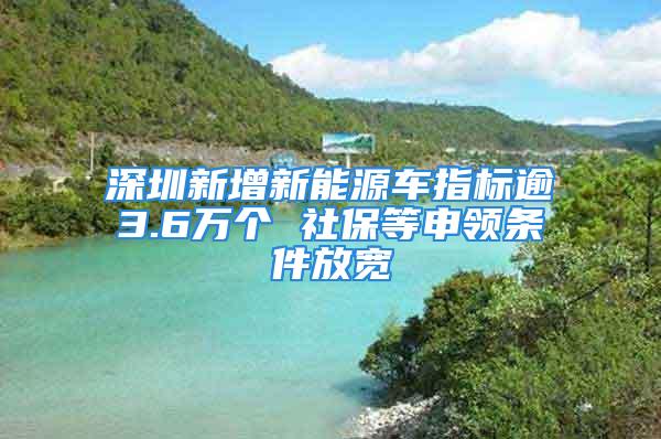 深圳新增新能源車指標(biāo)逾3.6萬(wàn)個(gè) 社保等申領(lǐng)條件放寬