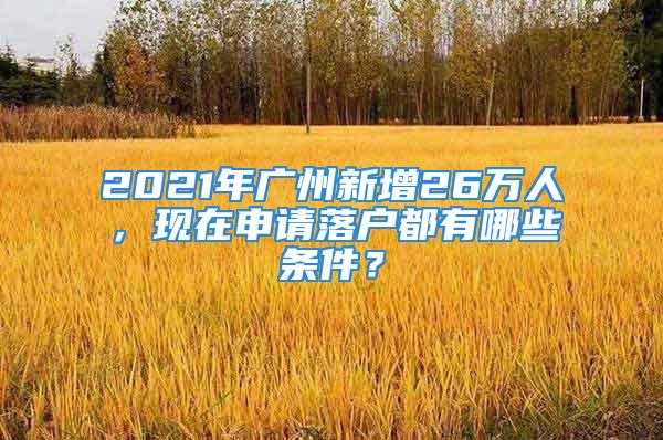 2021年廣州新增26萬人，現(xiàn)在申請落戶都有哪些條件？