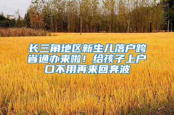 長三角地區(qū)新生兒落戶跨省通辦來啦！給孩子上戶口不用再來回奔波