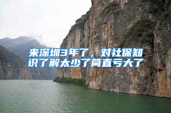 來(lái)深圳3年了，對(duì)社保知識(shí)了解太少了簡(jiǎn)直虧大了