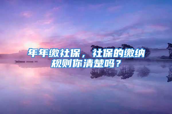 年年繳社保，社保的繳納規(guī)則你清楚嗎？