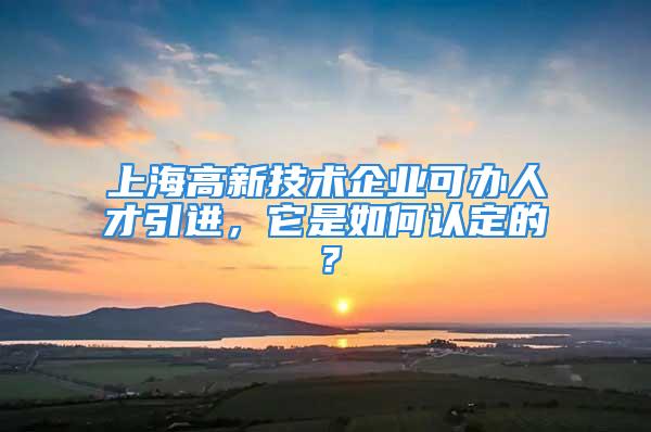 上海高新技術(shù)企業(yè)可辦人才引進，它是如何認定的？