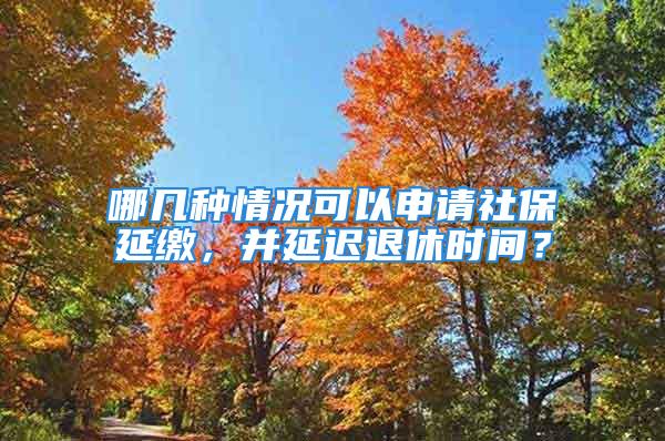 哪幾種情況可以申請(qǐng)社保延繳，并延遲退休時(shí)間？