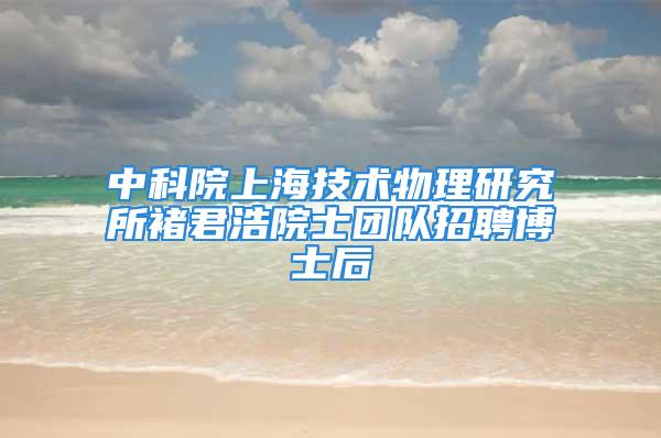 中科院上海技術物理研究所褚君浩院士團隊招聘博士后