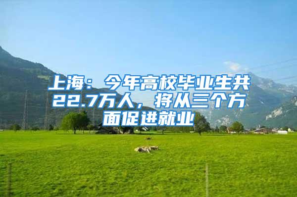 上海：今年高校畢業(yè)生共22.7萬(wàn)人，將從三個(gè)方面促進(jìn)就業(yè)