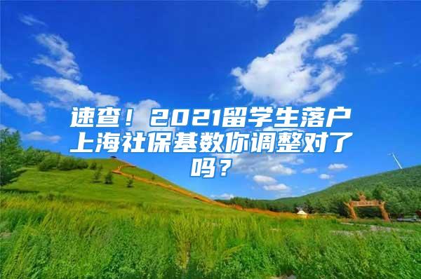 速查！2021留學(xué)生落戶上海社保基數(shù)你調(diào)整對(duì)了嗎？