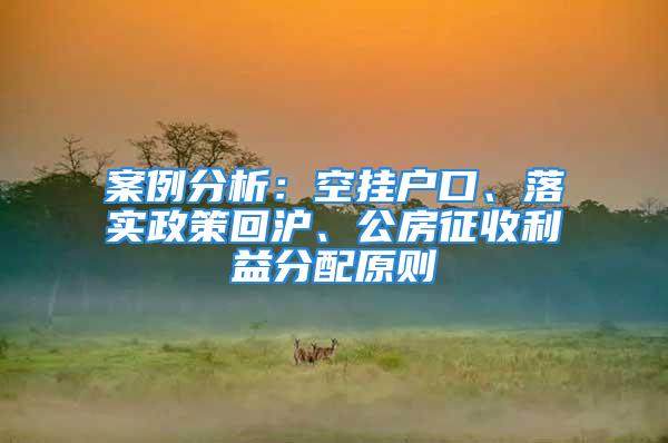 案例分析：空掛戶口、落實(shí)政策回滬、公房征收利益分配原則