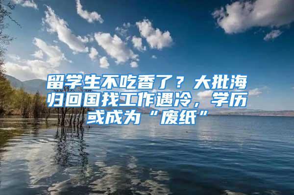 留學生不吃香了？大批海歸回國找工作遇冷，學歷或成為“廢紙”