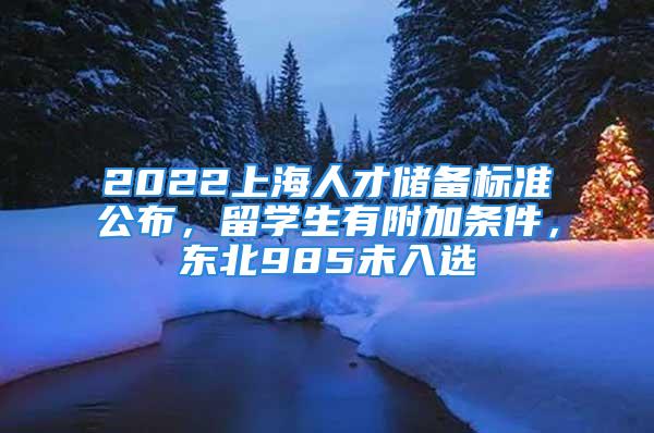 2022上海人才儲備標準公布，留學生有附加條件，東北985未入選