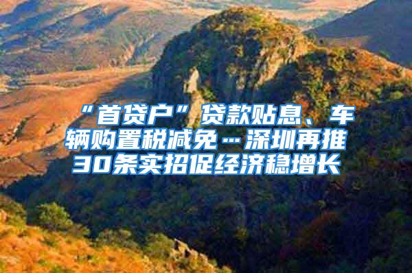 “首貸戶”貸款貼息、車輛購置稅減免…深圳再推30條實(shí)招促經(jīng)濟(jì)穩(wěn)增長(zhǎng)