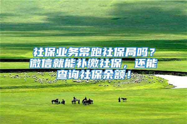 社保業(yè)務(wù)常跑社保局嗎？微信就能補(bǔ)繳社保，還能查詢社保余額！