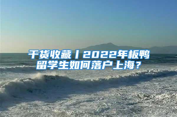 干貨收藏丨2022年板鴨留學生如何落戶上海？