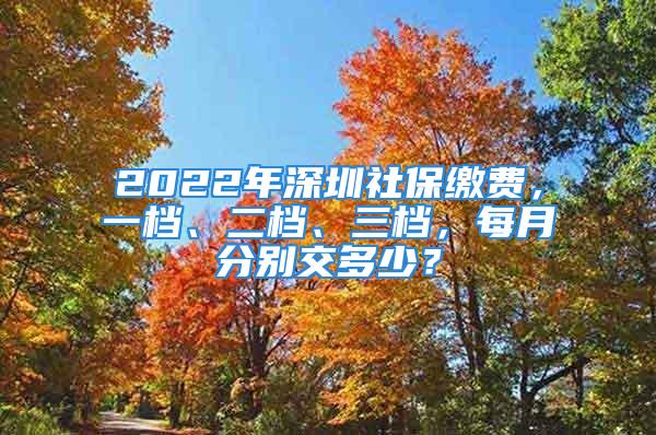 2022年深圳社保繳費(fèi)，一檔、二檔、三檔，每月分別交多少？