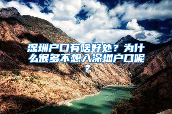 深圳戶口有啥好處？為什么很多不想入深圳戶口呢？