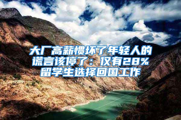 大廠高薪慣壞了年輕人的謊言該停了：僅有28%留學(xué)生選擇回國工作