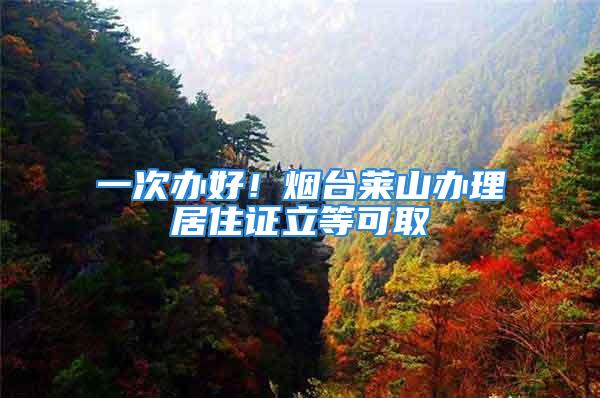 一次辦好！煙臺(tái)萊山辦理居住證立等可取