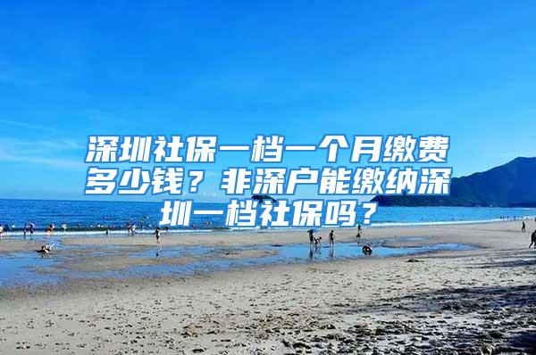 深圳社保一檔一個月繳費多少錢？非深戶能繳納深圳一檔社保嗎？