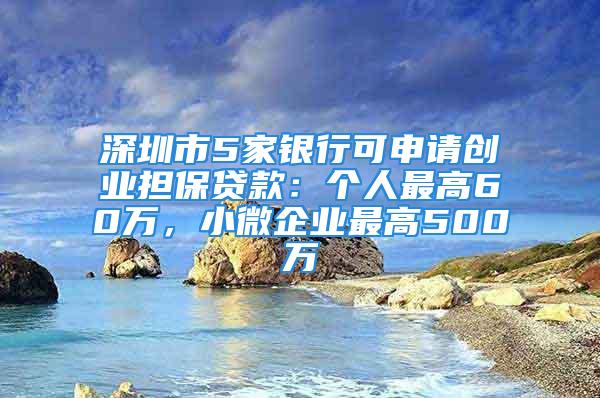 深圳市5家銀行可申請創(chuàng)業(yè)擔(dān)保貸款：個人最高60萬，小微企業(yè)最高500萬