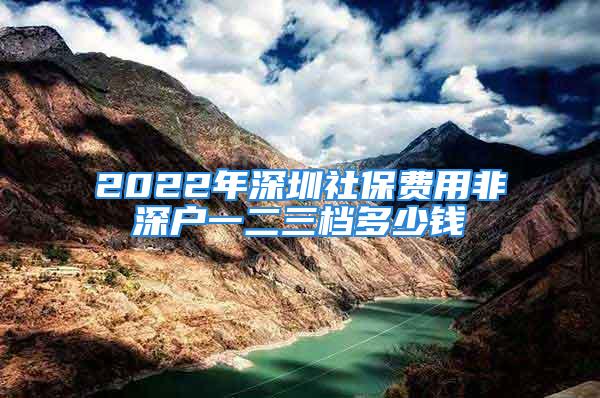 2022年深圳社保費(fèi)用非深戶一二三檔多少錢