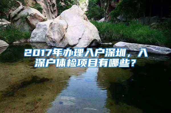 2017年辦理入戶深圳，入深戶體檢項(xiàng)目有哪些？