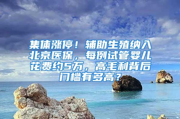 集體漲停！輔助生殖納入北京醫(yī)保，每例試管嬰兒花費(fèi)約5萬，高毛利背后門檻有多高？